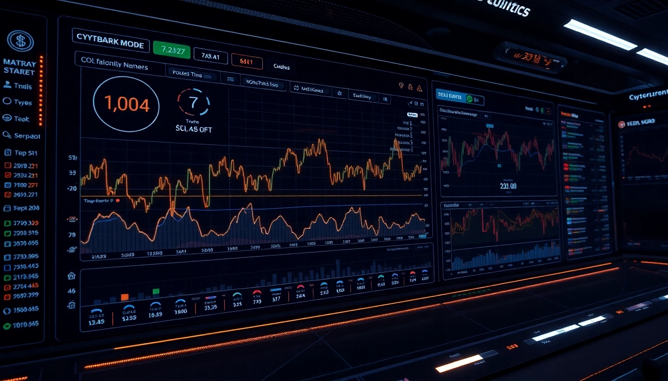 Highlight the key features of aicoin官网 with an intuitive trading app interface showing real-time market data, charts, and security icons for user protection.