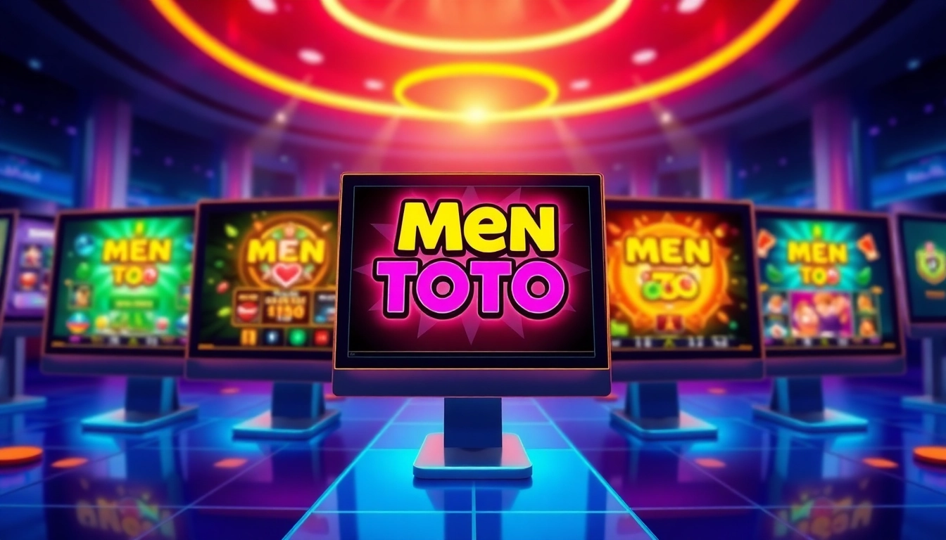 Men toto platform showing vibrant game screen with jackpot icon and fast transaction icons, engaging user interface