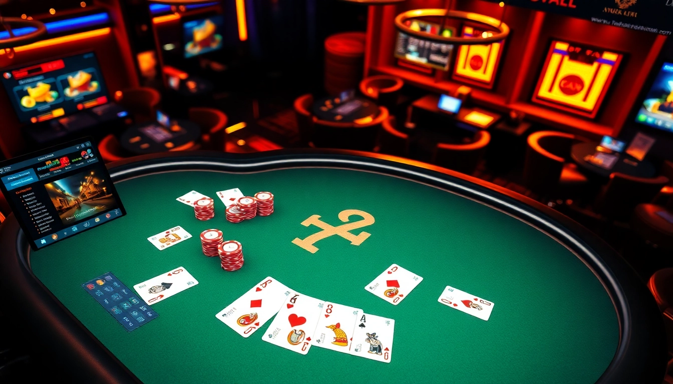 Dynamic image of Clubgg poker community with chips, cards, and digital tables highlighting online gameplay and social interaction for screen readers.