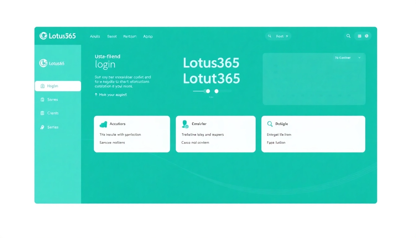 Secure Lotus365 Login screen showcasing a sleek interface with vibrant teal accents and user-focused design.