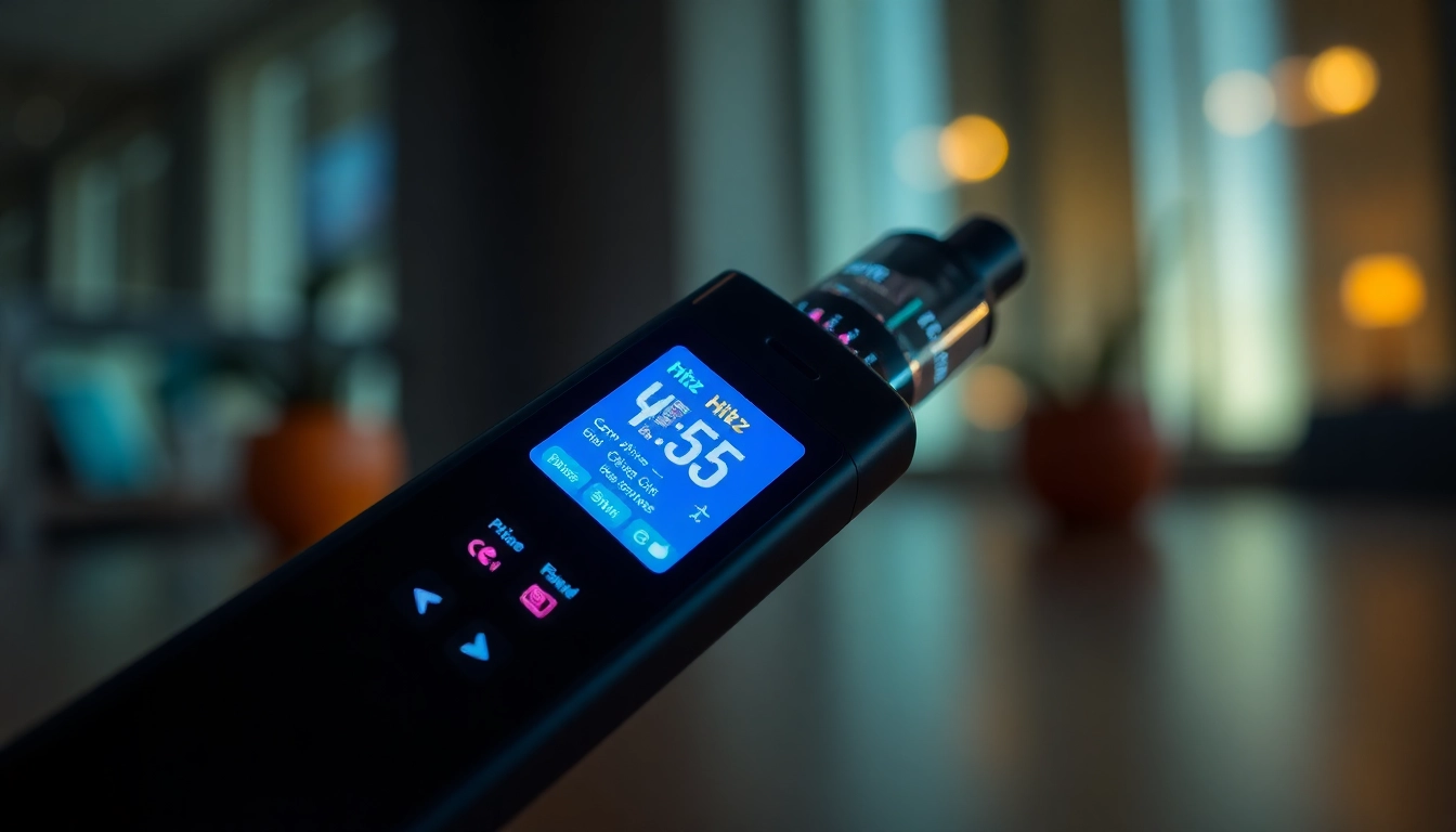 Hitz California disposable vape with colorful flavor options and bright LCD screen showcasing