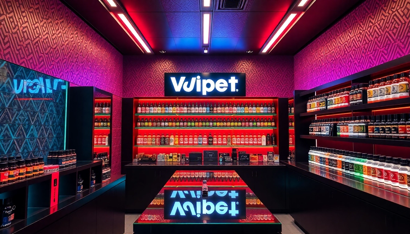 High-quality puffnet vape devices displayed in a modern setting with colorful e-liquids for