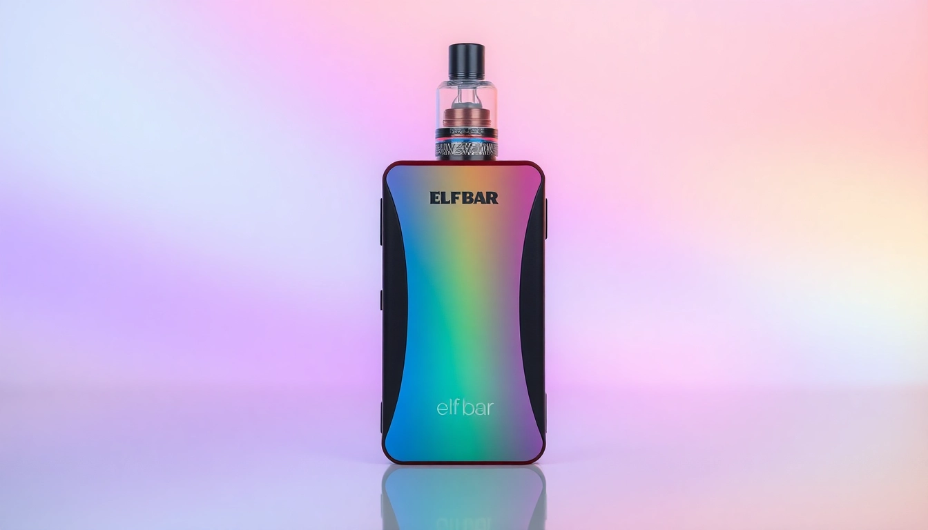 Elegant Elf Bar disposable vape showcasing its vibrant design and portability for easy vaping