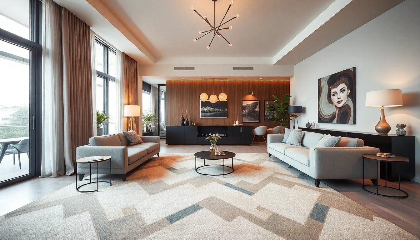 High-quality image showcasing stylish Tappeti moderni Milano in a contemporary interior setting