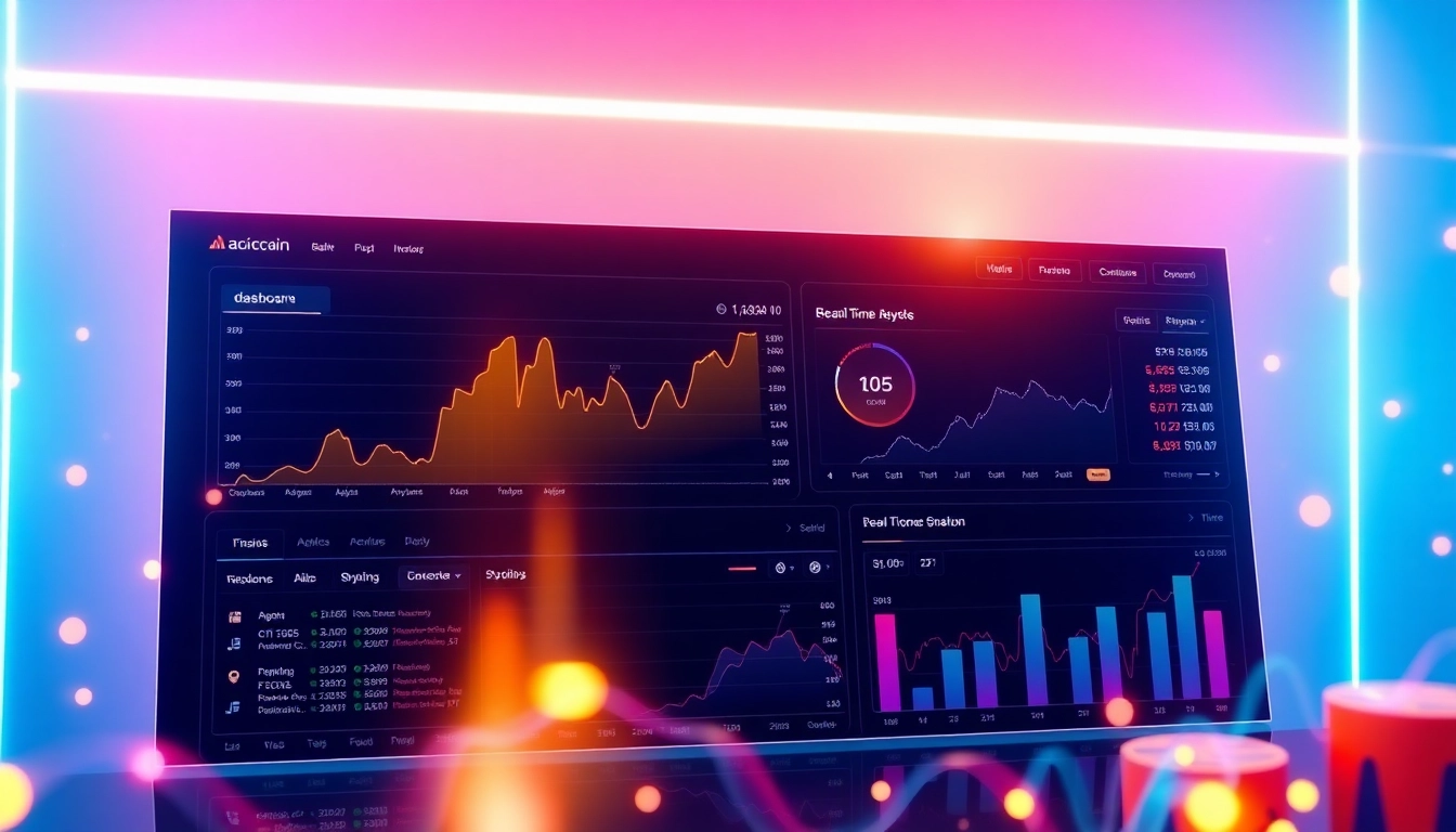 Professional trader analyzing aicoin market data on digital interface with vibrant graphs and charts